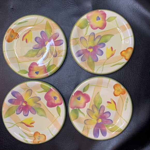 Florisa Jay Imports Yellow Green Purple Salad Appetizer Decorator 8 In Set 4 - Picture 2 of 5